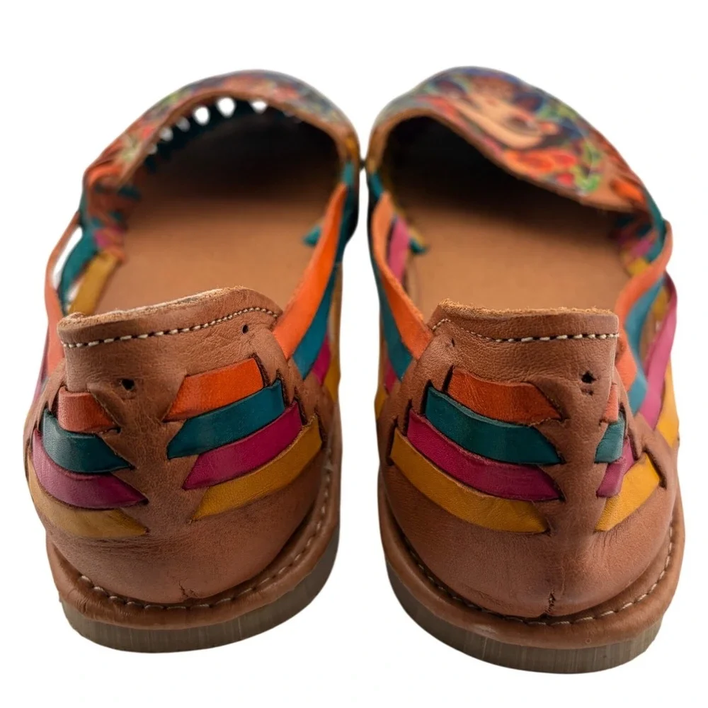 Giovanni D'Navarro Frida Kahlo Huarache Sandals 7 Multi Color Boho